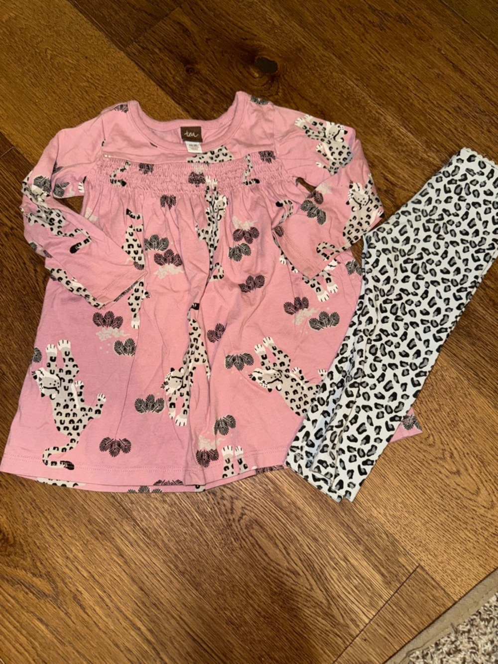 Tea Collection Pink Leopard & White Spotted Girls' Pajama Set